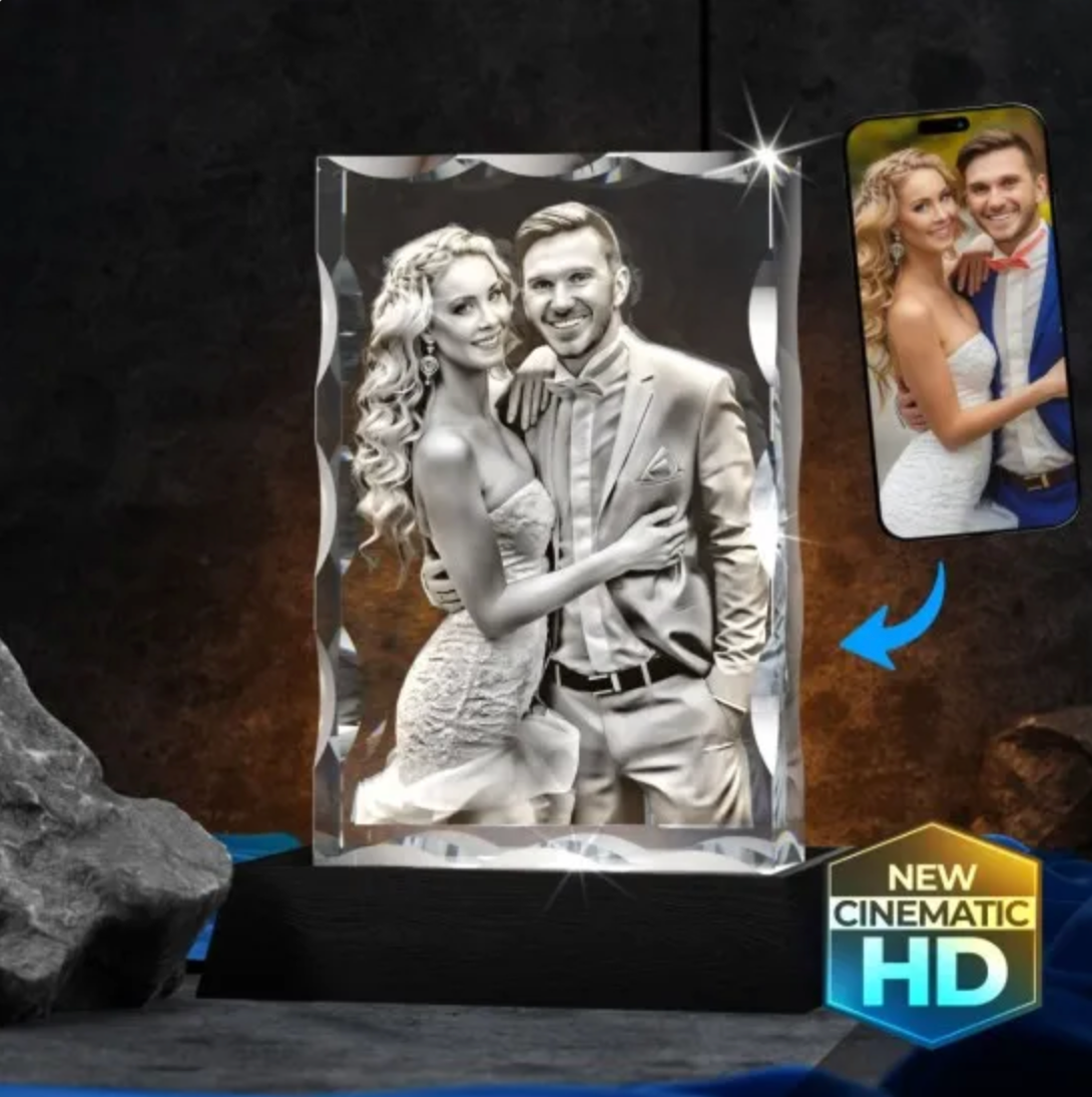 3D Notched Crystal Tall Portrait